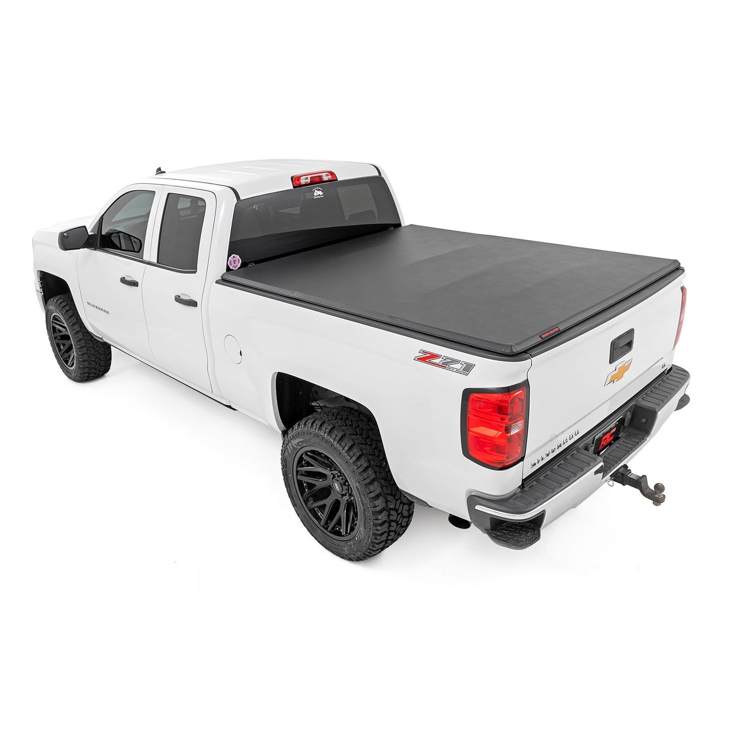 ROUGH COUNTRY Soft Tri-Fold Bed Cover | 6'7" Bed | Chevy/GMC 1500/2500HD/3500HD (14-19 & Classic) | 41214650A