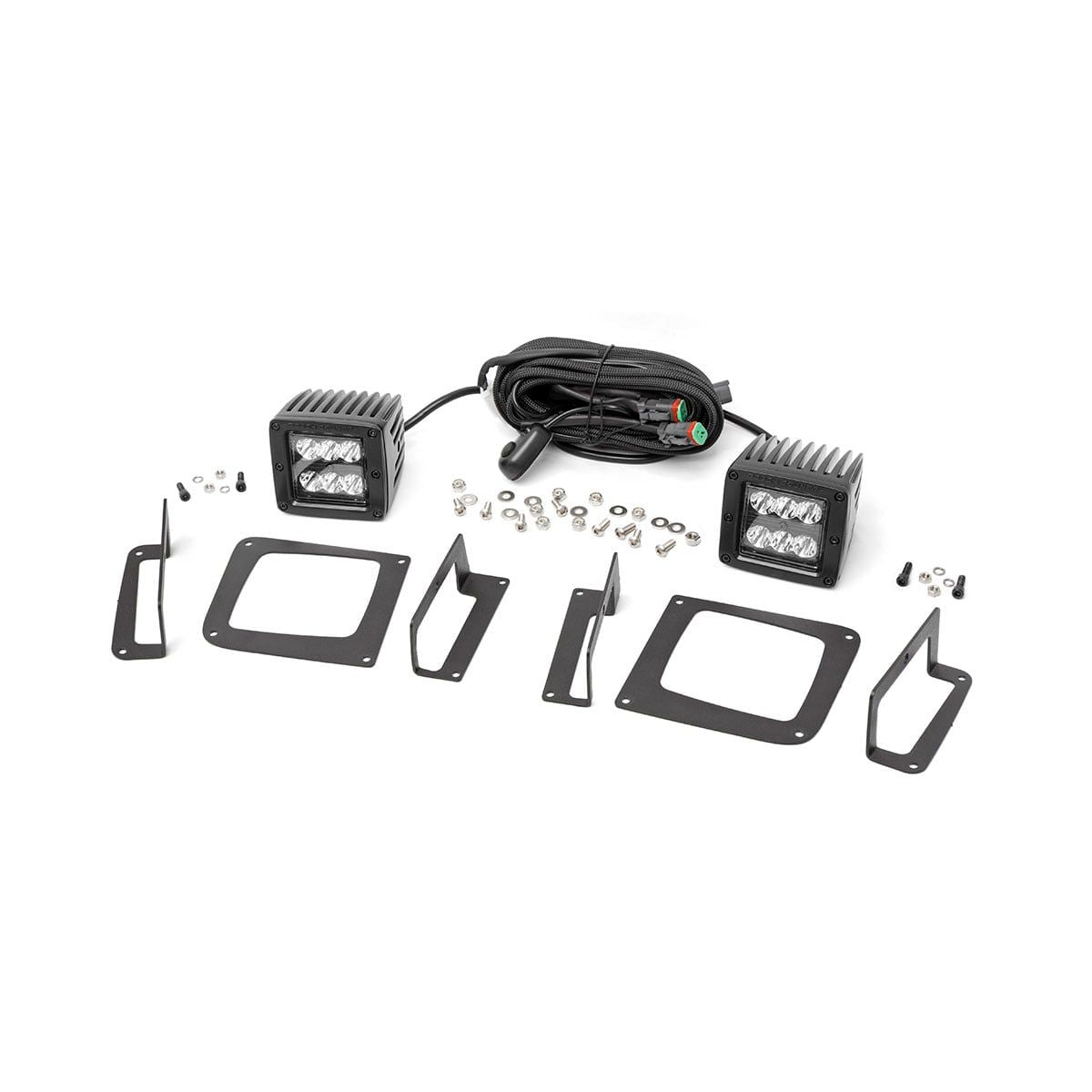 ROUGH COUNTRY LED Light Kit | Fog Mount | 2" Black Pair | GMC Sierra 1500 2WD/4WD (14-15) | 70689