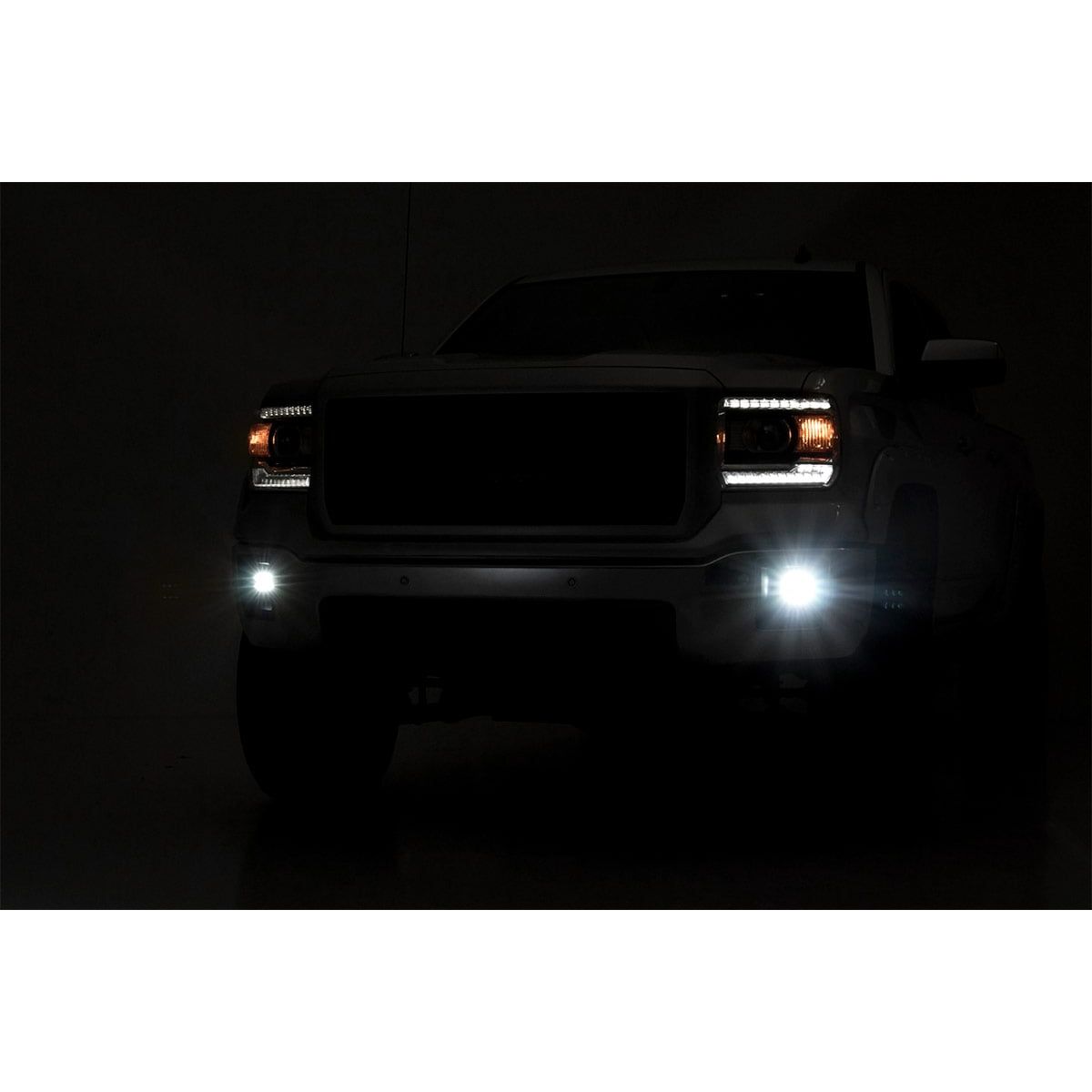 ROUGH COUNTRY LED Light Kit | Fog Mount | 2" Black Pair | GMC Sierra 1500 2WD/4WD (14-15) | 70689