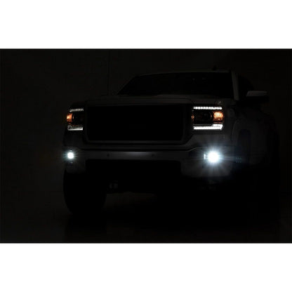 ROUGH COUNTRY LED Light Kit | Fog Mount | 2" Black Pair | GMC Sierra 1500 2WD/4WD (14-15) | 70689