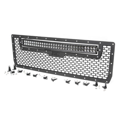 ROUGH COUNTRY Mesh Grille | 30" Dual Row LED | Black | GMC Sierra 1500 2WD/4WD (2014-2015) | 70190