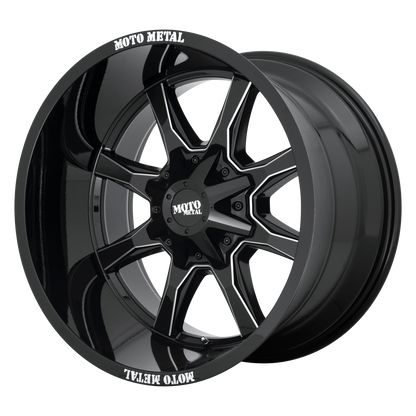Moto Metal MO970 GLOSS BLACK WITH MILLED SPOKE & MOTO METAL ON LIP