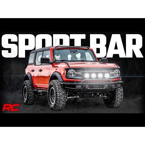 Rough Country 6" Round Black Series w/ Amber DRL Light Bar Mount I 51137