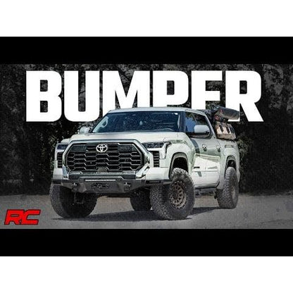 Rough Country with 6" Slim Line LEDs & 20" Black Series Light Bar w/White DRL Front Bumper I 72008