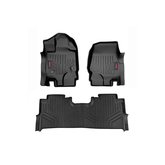 ROUGH COUNTRY Floor Mats | FR & RR | FR Buckets | Ford F-150 (15-25)/F-150 Lightning (22-25)/Raptor (17-25)  | M-51515