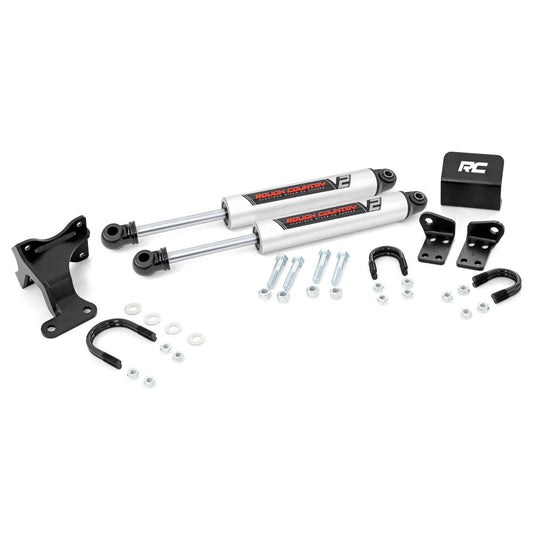ROUGH COUNTRY V2 Steering Stabilizer | Dual | 2-8 Inch Lift | Jeep Wrangler JK/Wrangler Unlimited (07-18) | 8734970