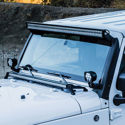 Westin Pillar LED Light Mount Brackets Textured Black for 2007-2018 Jeep Wrangler - 62-41035