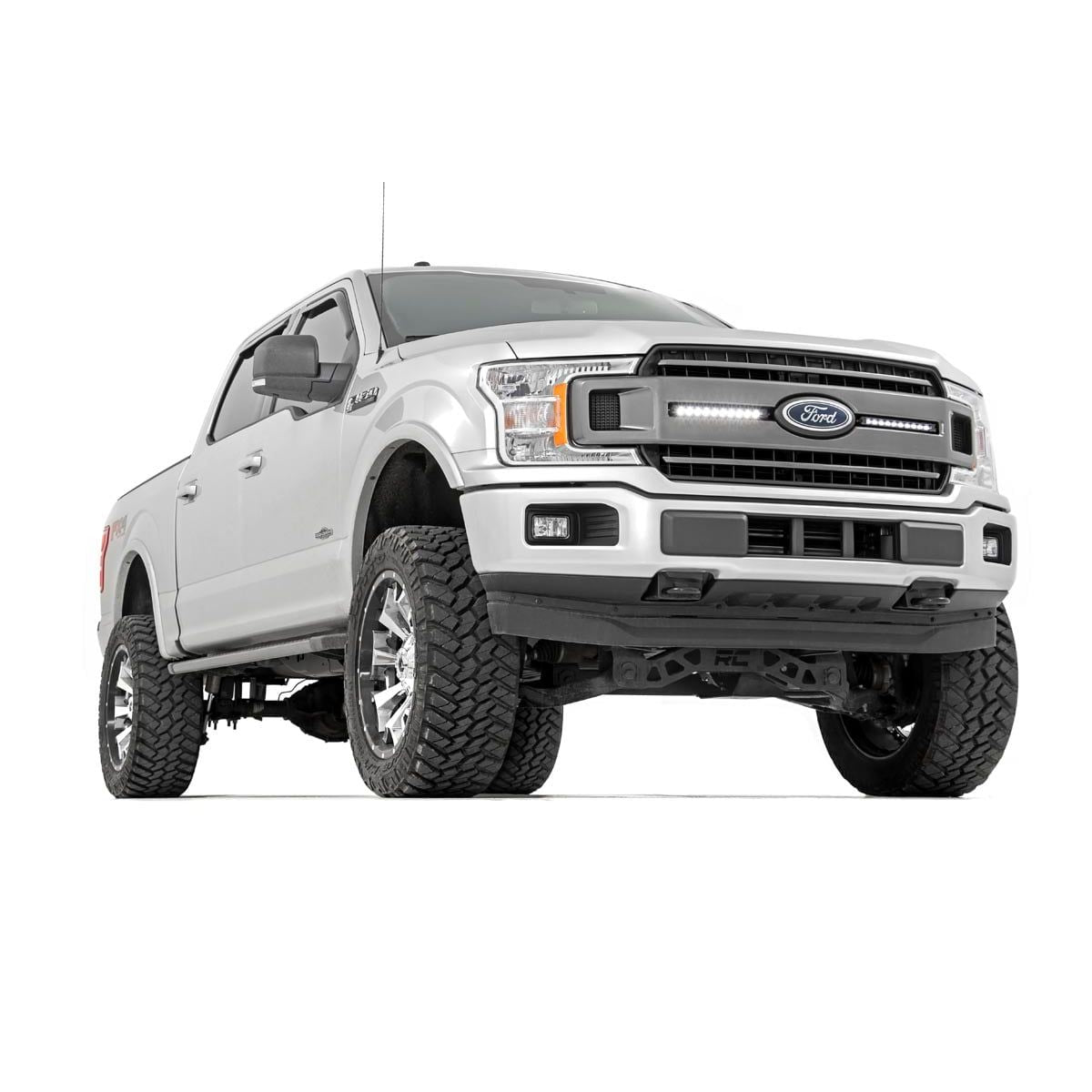 ROUGH COUNTRY LED Light Kit | Grille Mount | 10" Chrome Slimline Pair | Ford F-150 (18-20) | 70809