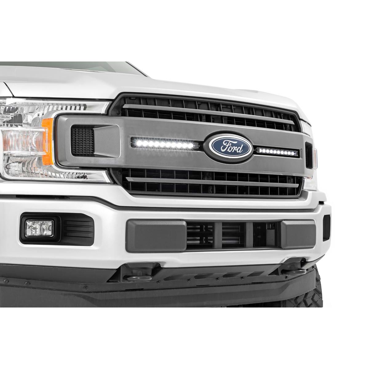 ROUGH COUNTRY LED Light Kit | Grille Mount | 10" Black Slimline Pair | Ford F-150 (18-20) | 70808