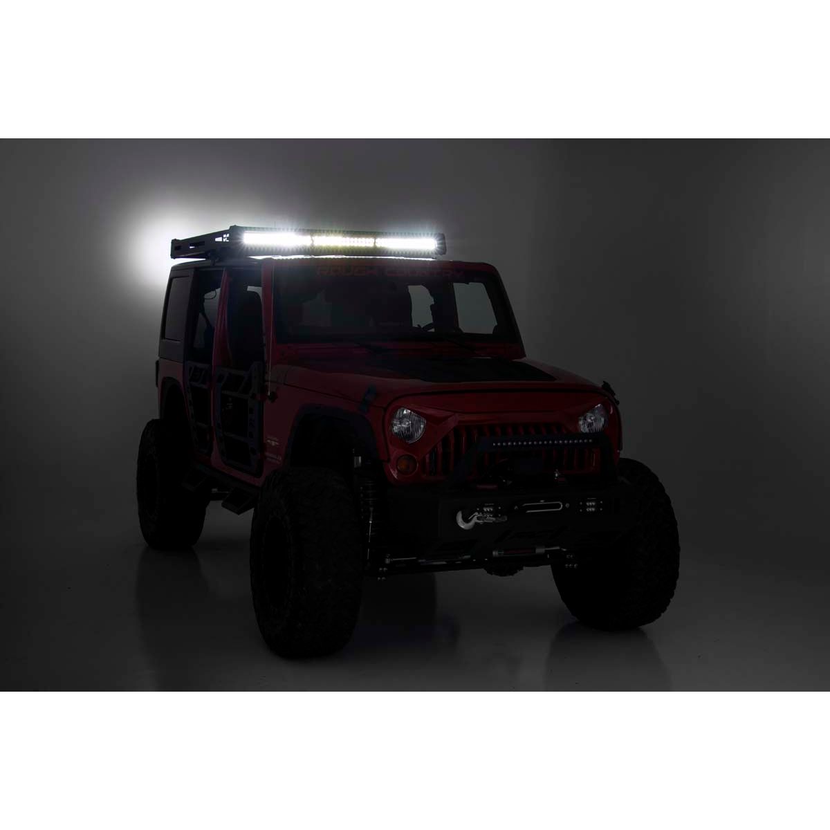 ROUGH COUNTRY Roof Rack | Black Series Lights | Jeep Wrangler JK/Wrangler Unlimited  (07-18) | 10615