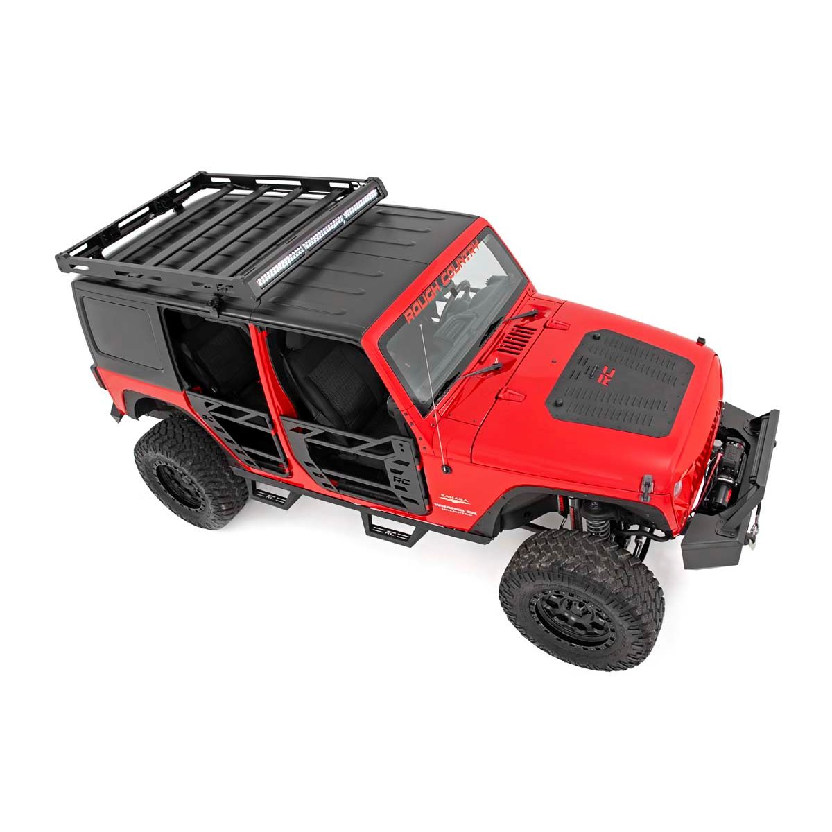 ROUGH COUNTRY Roof Rack | Black Series Lights | Jeep Wrangler JK/Wrangler Unlimited  (07-18) | 10615