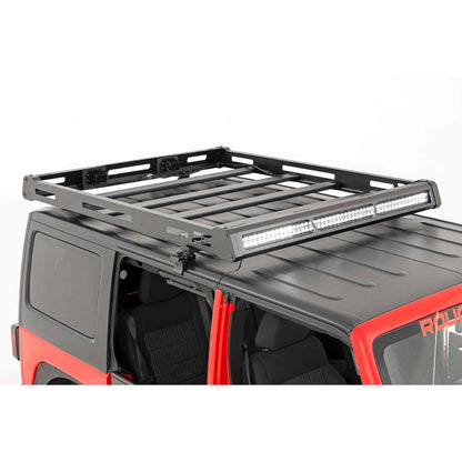 ROUGH COUNTRY Roof Rack | Black Series Lights | Jeep Wrangler JK/Wrangler Unlimited  (07-18) | 10615