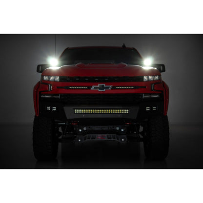 ROUGH COUNTRY LED Light Kit | Ditch Mount | 2" Black Pair | Amber DRL | Chevy Silverado 1500 (19-24) | 70844