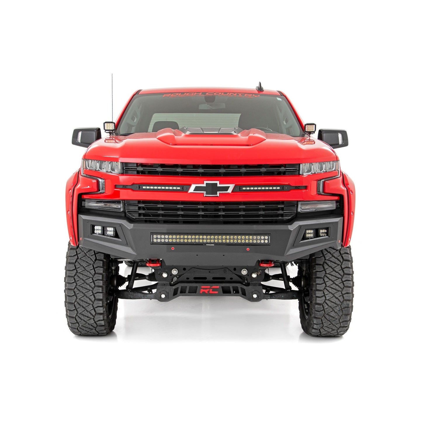 ROUGH COUNTRY LED Light Kit | Ditch Mount | 2" Black Pair | Amber DRL | Chevy Silverado 1500 (19-24) | 70844
