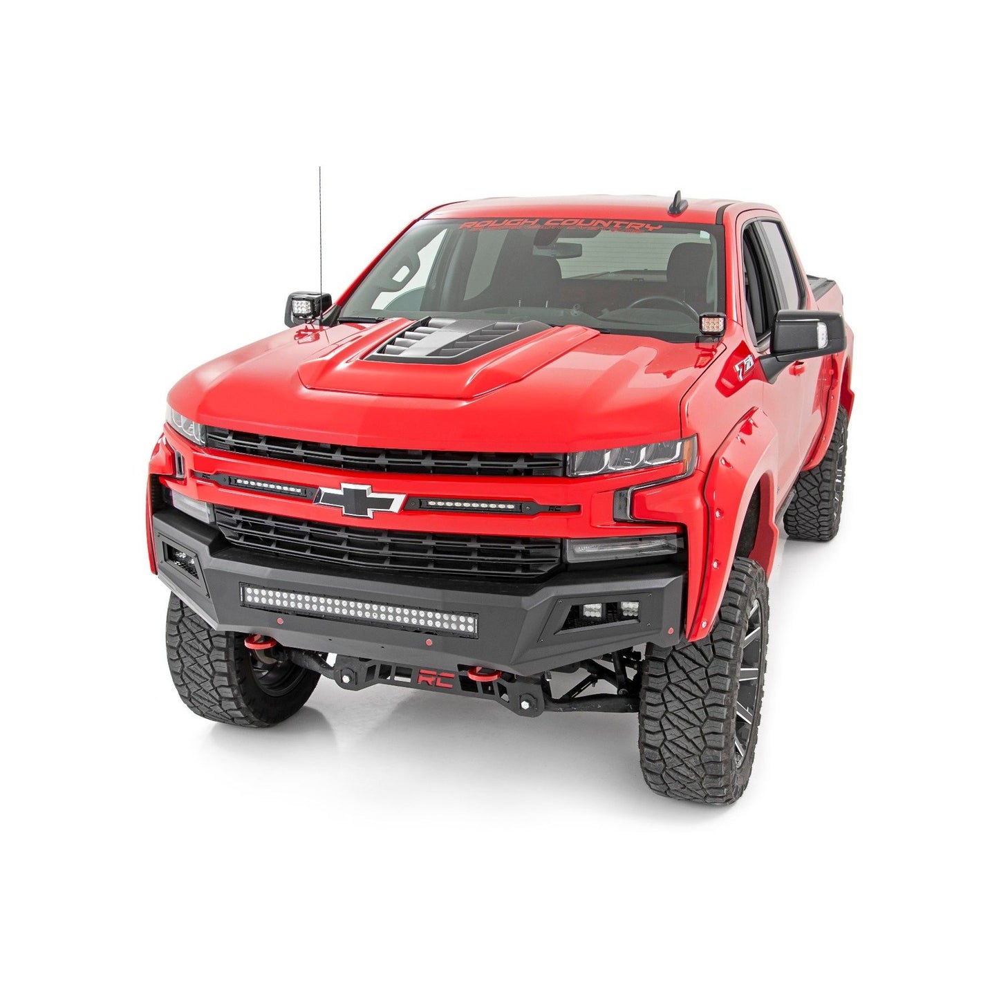 ROUGH COUNTRY LED Light Kit | Ditch Mount | 2" Black Pair | White DRL | Chevy Silverado 1500 (19-24) | 70843