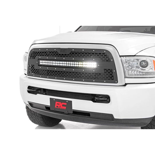 ROUGH COUNTRY Mesh Grille | 30" Dual Row LED | Black | Ram 2500/3500 2WD/4WD (2013-2018) | 70152