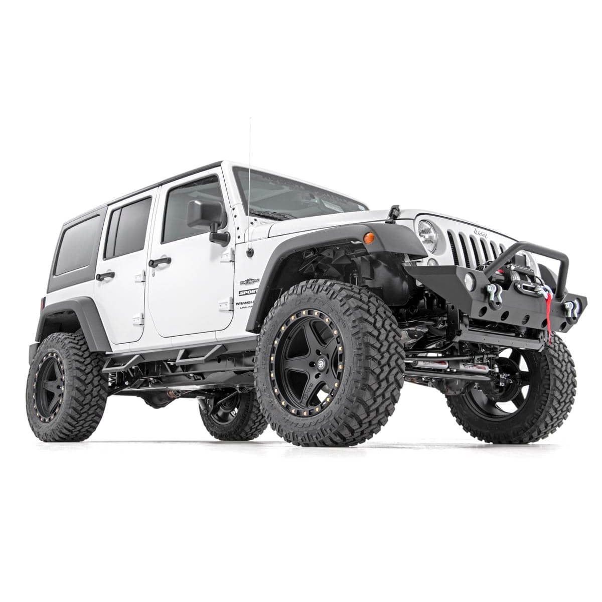 ROUGH COUNTRY Contoured Drop Steps | 4 Door | Jeep Wrangler Unlimited 2WD/4WD (2007-2018) | 90765B