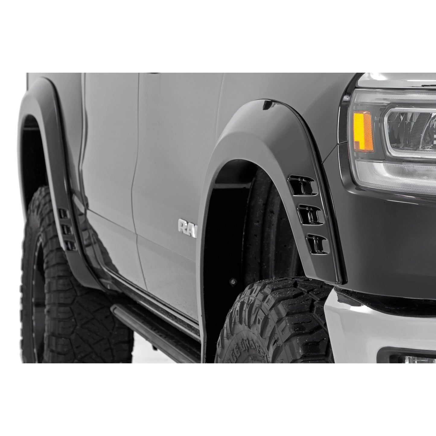 ROUGH COUNTRY Pocket Fender Flares | PAF Silver | Ram 1500 2WD/4WD (2019-2024) | F-D319201-PAF