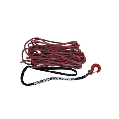 ROUGH COUNTRY Synthetic Rope | 3/8 Inch | 85 Ft | Red/Gray | RS116