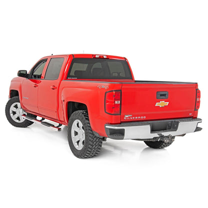 ROUGH COUNTRY Oval Nerf Steps | Stainless | Crew Cab | DEF Tank | Chevy/GMC 1500/2500HD/3500HD (07-19 & Classic) | 21001S
