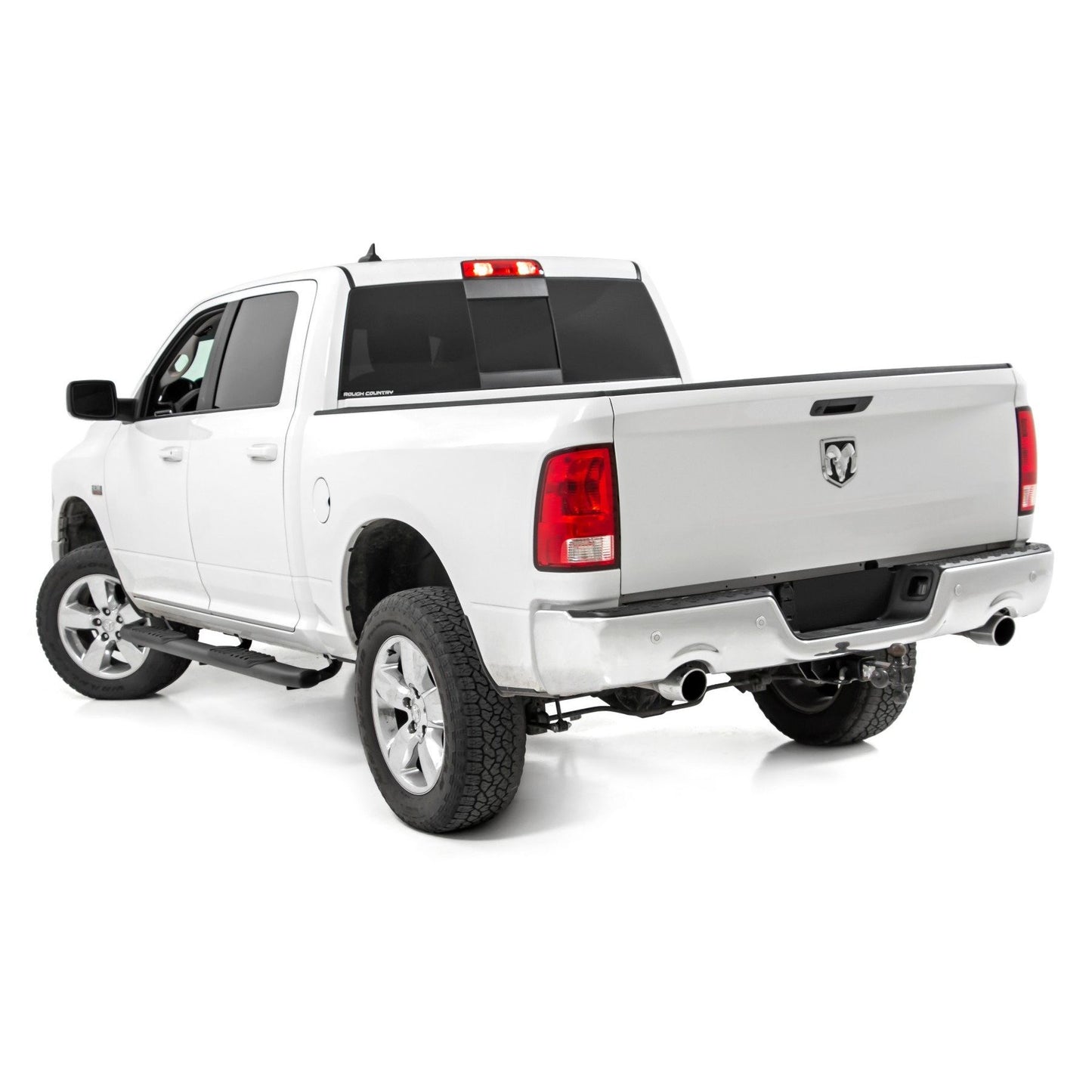 ROUGH COUNTRY Oval Nerf Step | Crew Cab | Black | Ram 1500/2500/3500 2WD/4WD (2010-2025 & Classic) | 21003