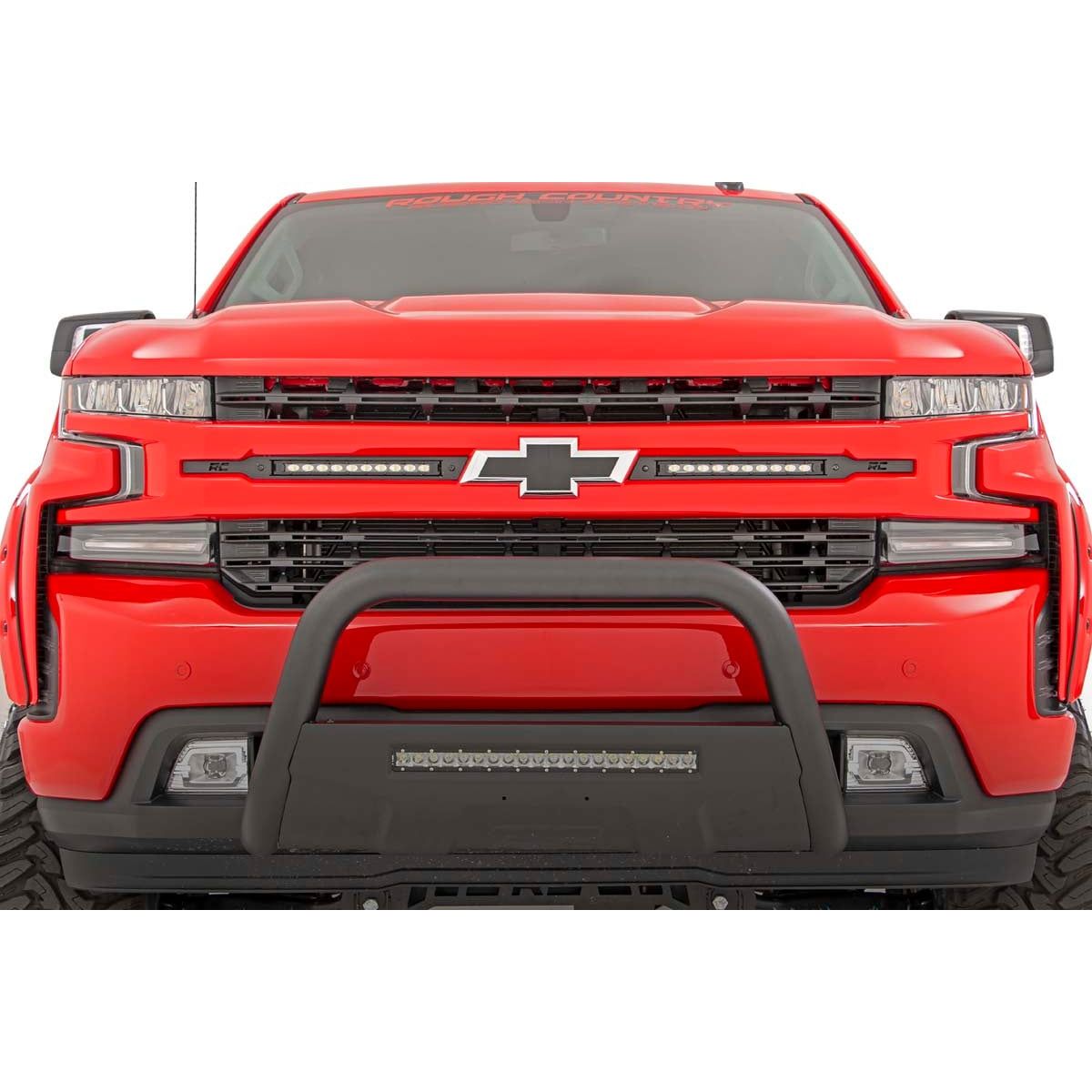 ROUGH COUNTRY LED Light Kit | Grille Mount | 10" Black Slimline Pair | Chevy Silverado 1500 (19-22) | 70817