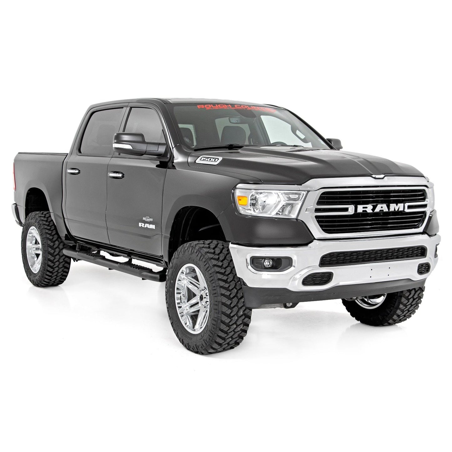 ROUGH COUNTRY Oval Nerf Step | Crew Cab | Black | Ram 1500 (19-25)/1500 TRX (21-24)  | 21004