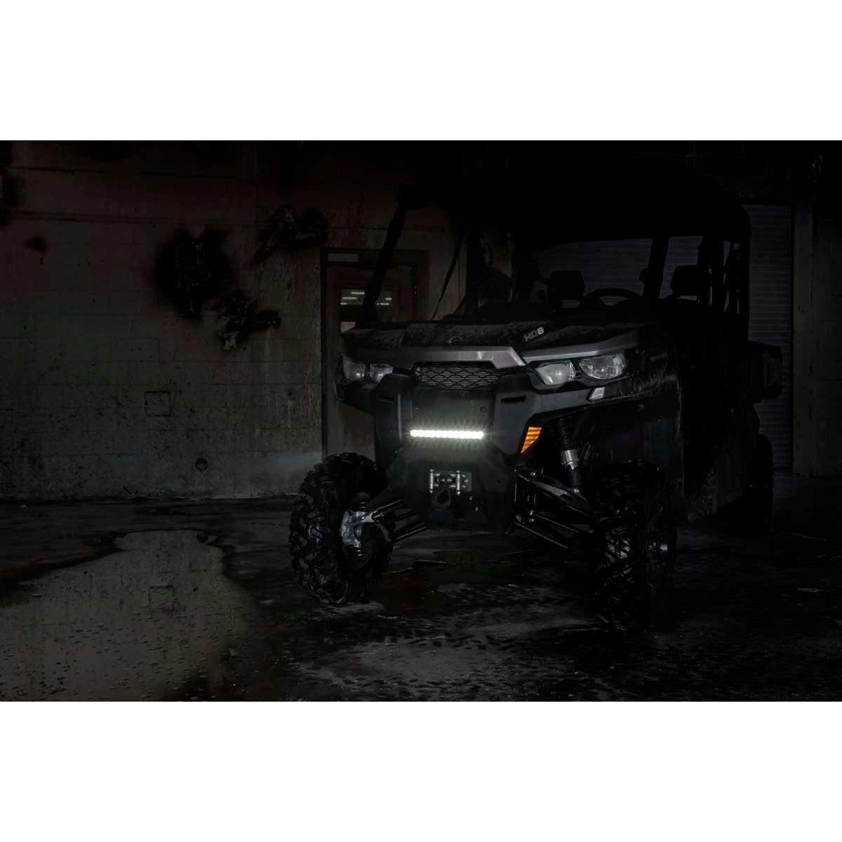 ROUGH COUNTRY 12 Inch Black Series LED Light Bar | Single Row | Amber DRL | 70712BLDRLA