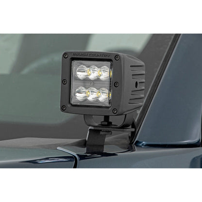 ROUGH COUNTRY LED Light | Ditch Mount | 2" Chrome Pair | Wide Angle | Ford F-150 (15-24) | 71033