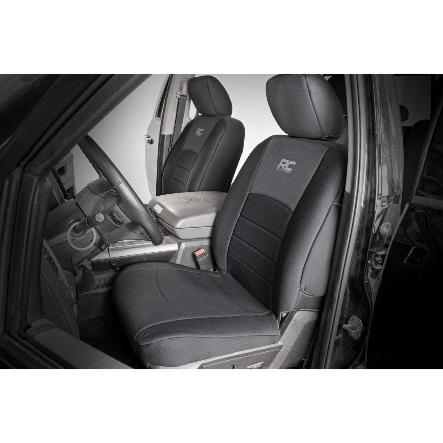 ROUGH COUNTRY Seat Covers | FR Bucket RR Full bench | Ram 1500/2500/3500 2WD/4WD (10-18) | 91068