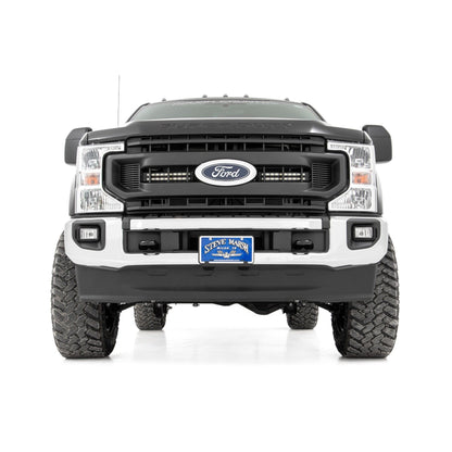 ROUGH COUNTRY LED Light Kit | Grille Mount | 10 Inch Black | Slimline | Ford F-250 Super Duty (20-22) | 70898
