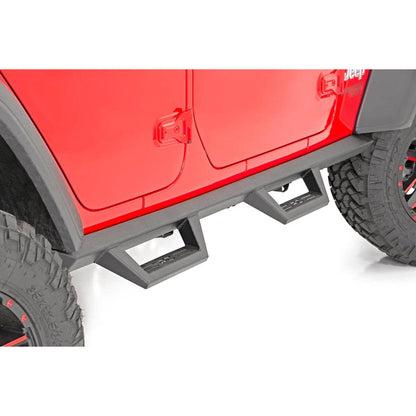 ROUGH COUNTRY Contoured Drop Steps | 4 Door | Jeep Wrangler JL (21-25)/Wrangler Unlimited (18-25)  | 90769A