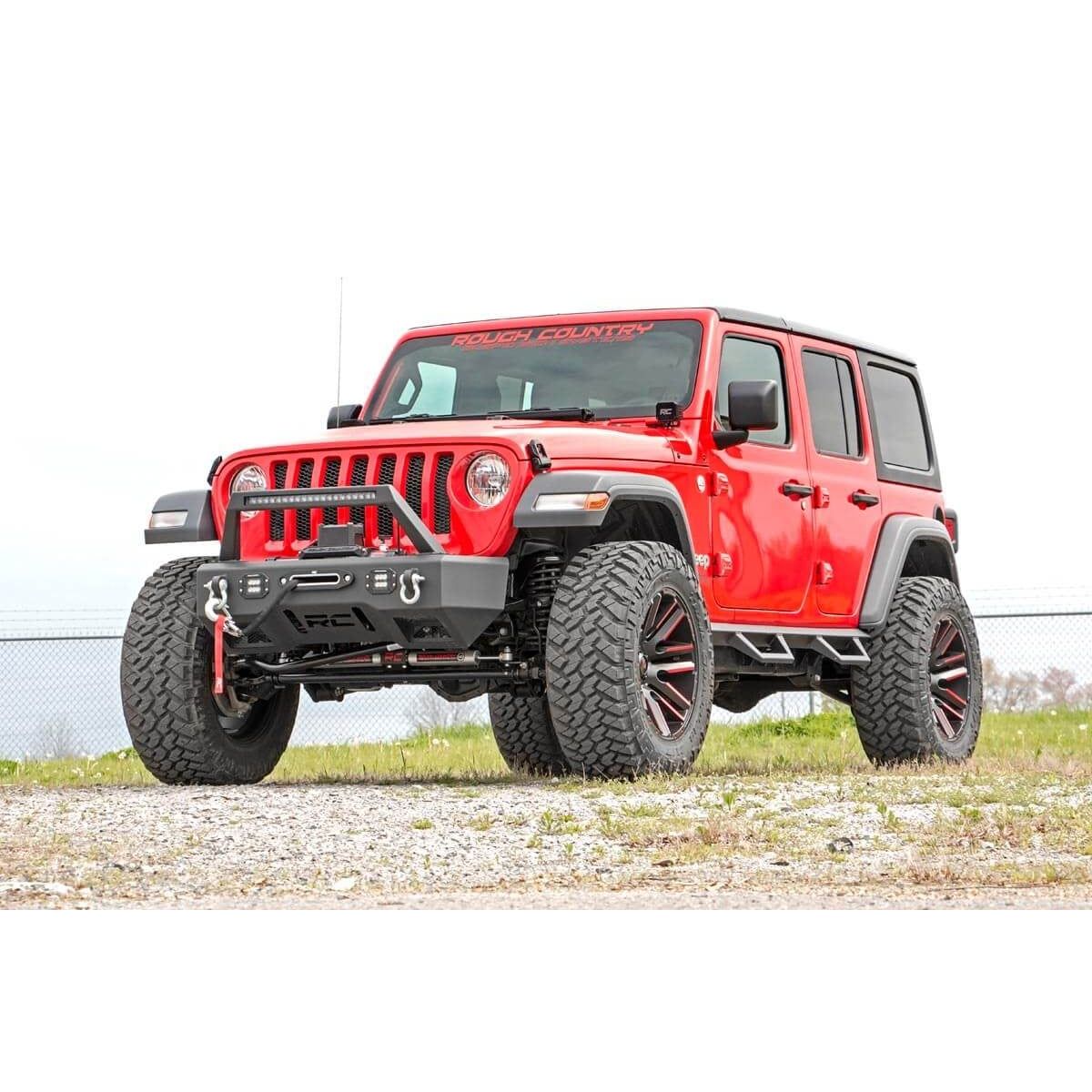 ROUGH COUNTRY Contoured Drop Steps | 4 Door | Jeep Wrangler JL (21-25)/Wrangler Unlimited (18-25)  | 90769A