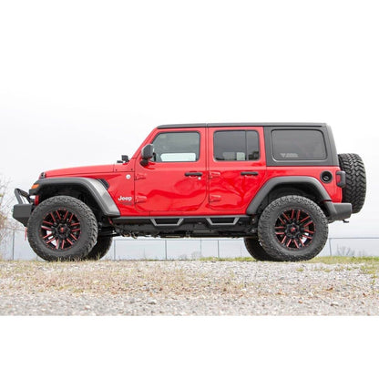 ROUGH COUNTRY Contoured Drop Steps | 4 Door | Jeep Wrangler JL (21-25)/Wrangler Unlimited (18-25)  | 90769A