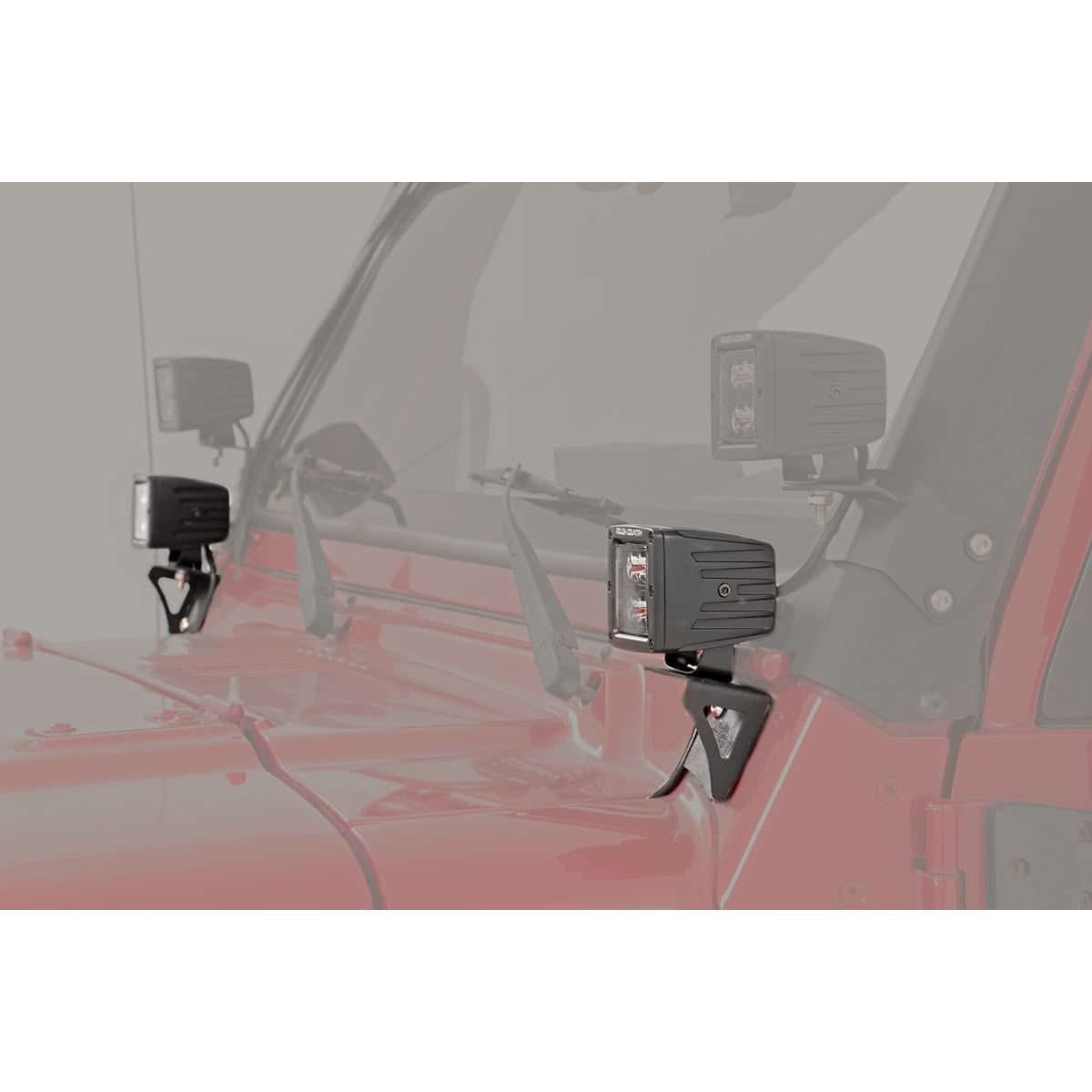 ROUGH COUNTRY LED Light Mount | Lower Windshield | Pod | Jeep Wrangler TJ (97-06)/Wrangler Unlimited (04-06)  | 70043