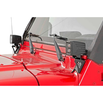 ROUGH COUNTRY Light Mounts | Lower Windshield | Jeep Wrangler TJ (97-06)/Wrangler Unlimited (04-06)  | 6003