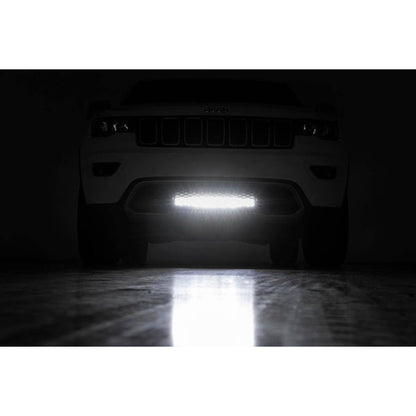 ROUGH COUNTRY LED Light Kit | Bumper Mount | 20" Chrome Dual Row | White DRL | Jeep Grand Cherokee WK2 (11-20) | 70775