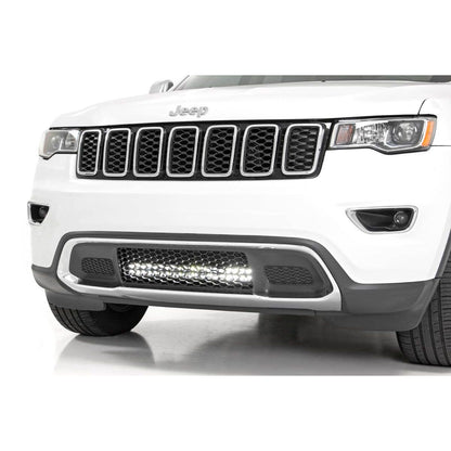 ROUGH COUNTRY LED Light Kit | Bumper Mount | 20" Chrome Dual Row | Amber DRL | Jeep Grand Cherokee WK2 (11-20) | 70776
