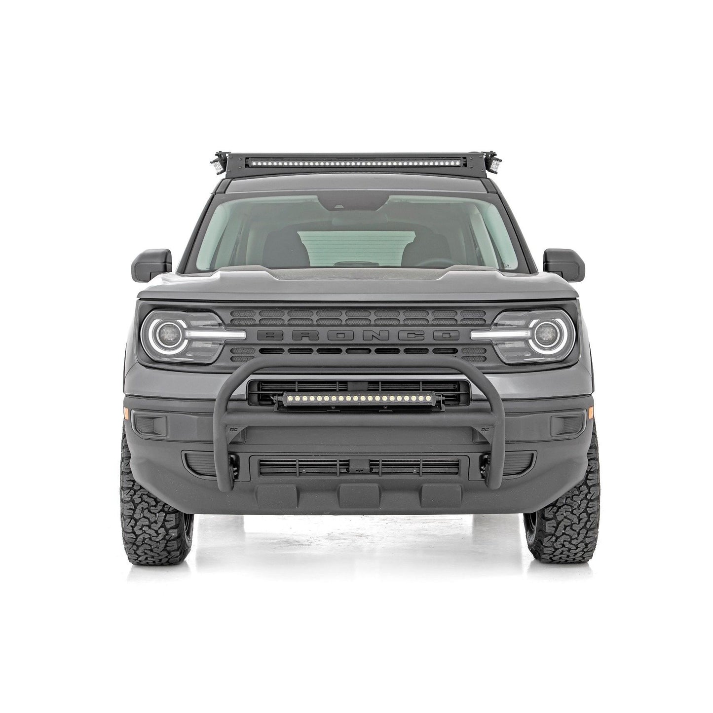ROUGH COUNTRY Nudge Bar | 20 Inch BLK DRL Single Row LED | Ford Bronco Sport 4WD (21-25) | 51042