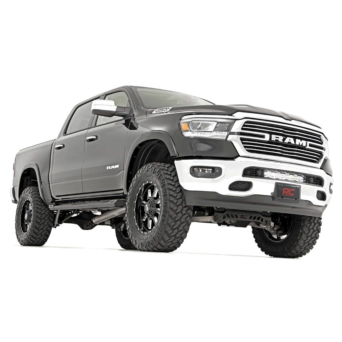 ROUGH COUNTRY LED Light Kit | Bumper Mount | 20" Chrome Dual Row | White DRL | Ram 1500 (19-24) | 70780