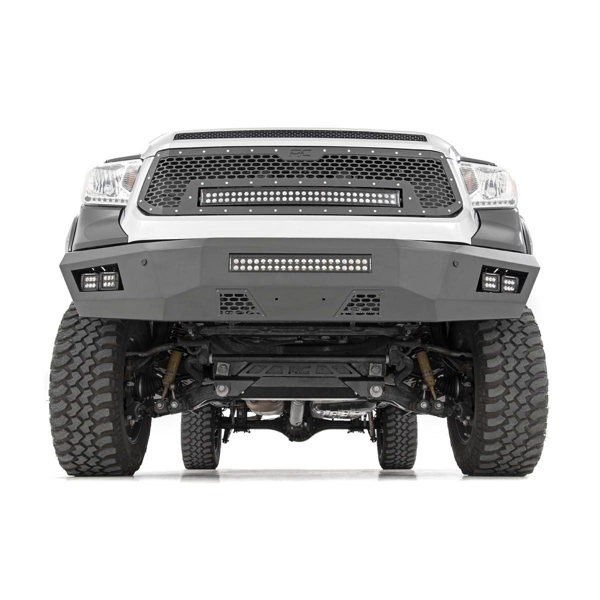 ROUGH COUNTRY Mesh Grille | 30" Dual Row LED | Black | Amber DRL | Toyota Tundra (14-17) | 70224