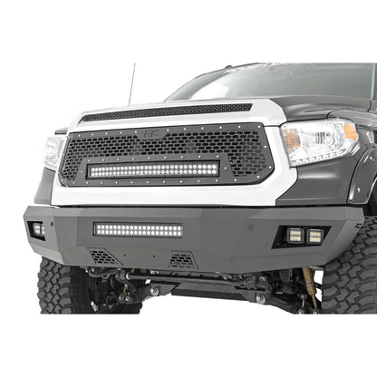 ROUGH COUNTRY Mesh Grille | 30" Dual Row LED | Black | White DRL | Toyota Tundra (14-17) | 70225