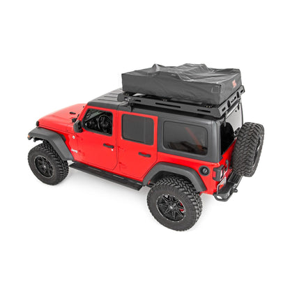 ROUGH COUNTRY Roof Top Tent | Rack Mount | 12 Volt Accessory w/Ladder Extension & LED Light Kit | 99049