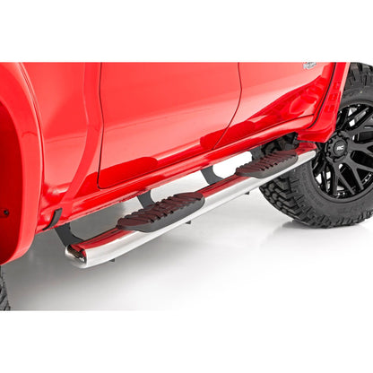 ROUGH COUNTRY Oval Nerf Steps | Stainless | Crew Cab | Chevy/GMC 1500/2500HD/3500HD (19-26 & Refresh) | 21002S