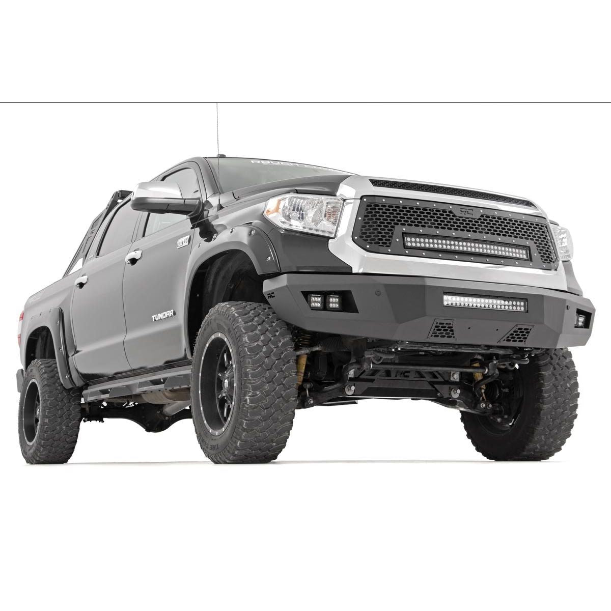 ROUGH COUNTRY Mesh Grille | 30" Dual Row LED | Black | Amber DRL | Toyota Tundra (14-17) | 70224