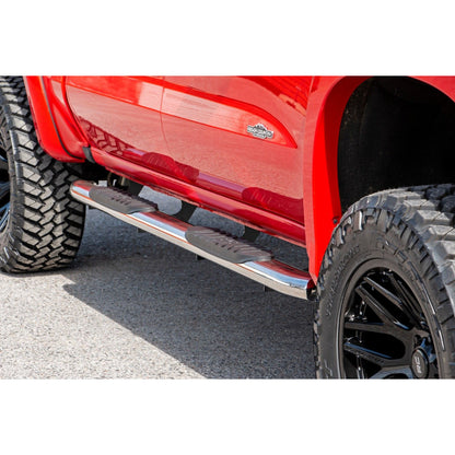 ROUGH COUNTRY Oval Nerf Steps | Stainless | Crew Cab | Chevy/GMC 1500/2500HD/3500HD (19-26 & Refresh) | 21002S