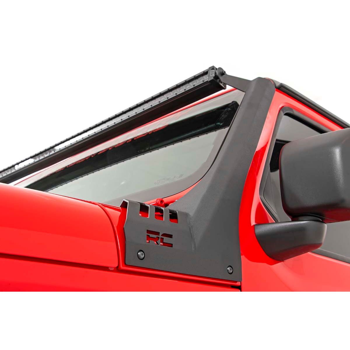 ROUGH COUNTRY LED Light Kit | Windshield | 50" BLK Single Row | WHT DRL | Jeep Gladiator JT/Wrangler JL (18-25) | 70066