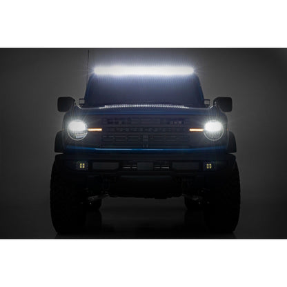 ROUGH COUNTRY 50 Inch Black Series LED Light Bar | Single Row | Cool White DRL | 70750BLDRL