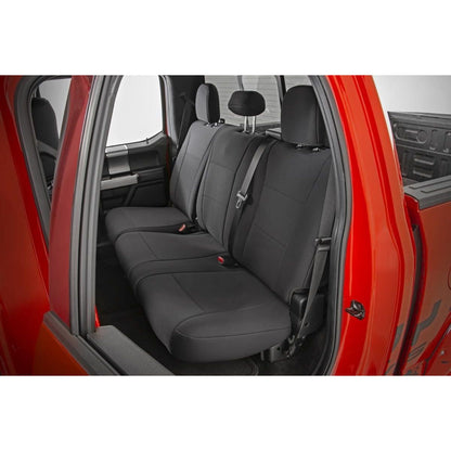 ROUGH COUNTRY Seat Covers | FR Bench and RR Bench | Ford F-150/Lightning/F-250/F-350  (15-25) | 91067