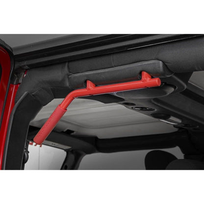 ROUGH COUNTRY Grab Handles | Steel | FR & RR | Red | Jeep Wrangler JK/Wrangler Unlimited (07-18) | 6503RED